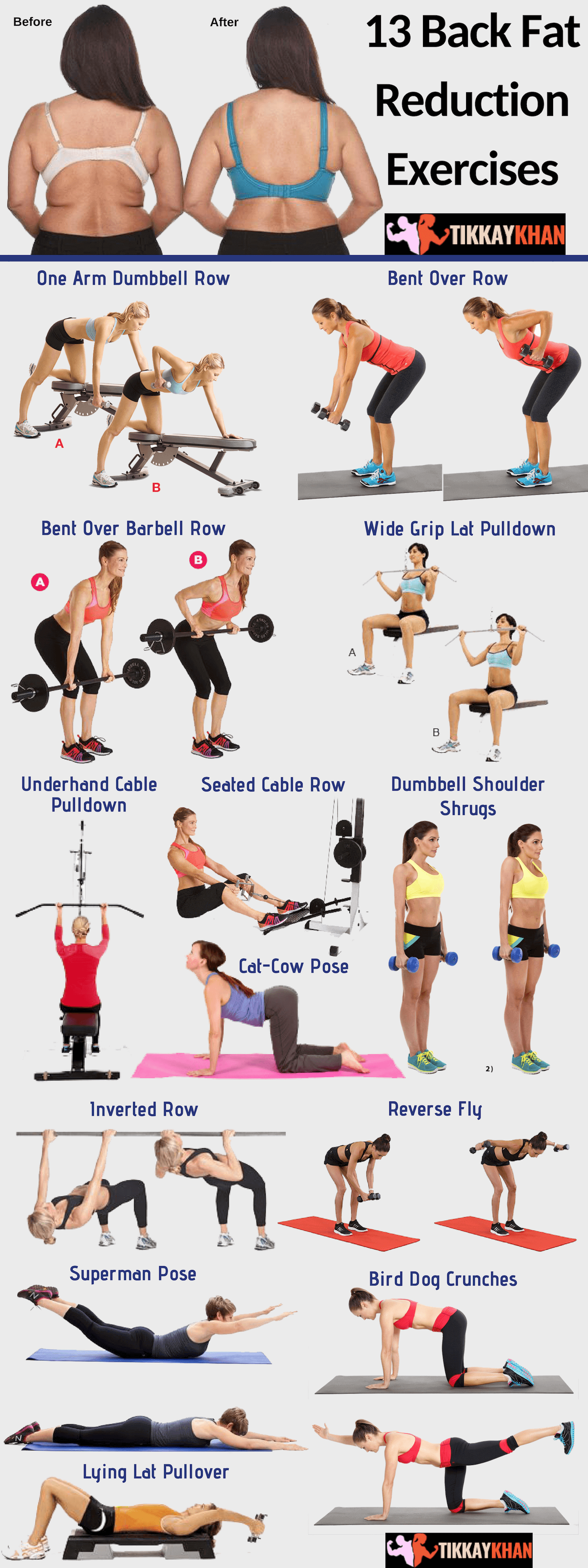 13 Best Back Fat Reduction Exercises For Women Tikkay Khan