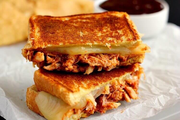Grilled Cheese Sandwich and Chicken