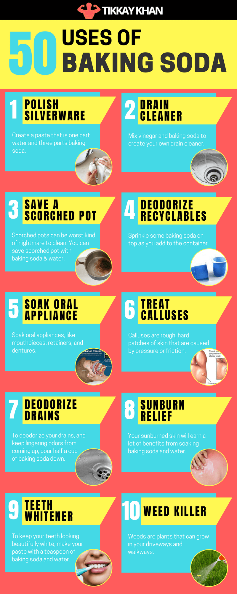 Uses Of Baking Soda Infographic