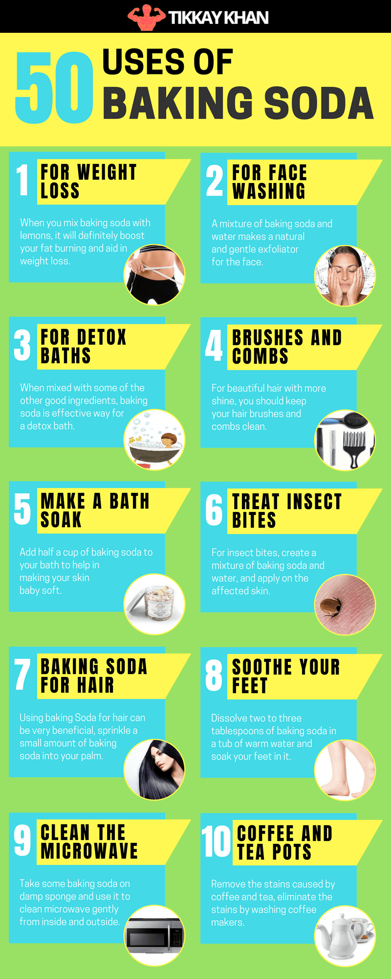 Uses Of Baking Soda Infographic