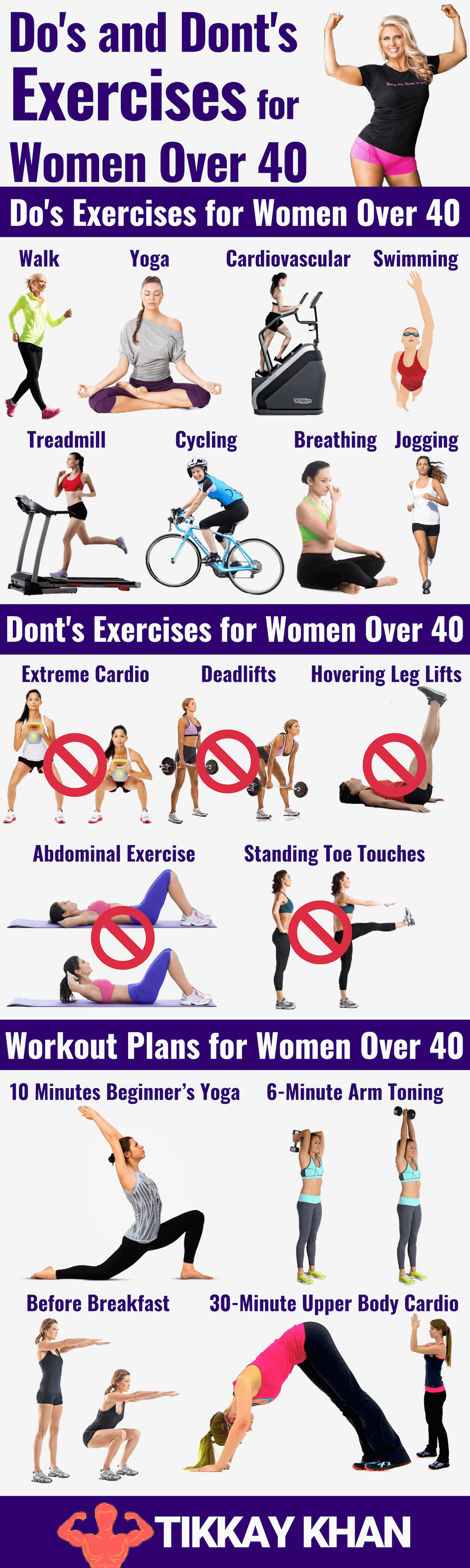 Exercises for Women Over 40 Infographic