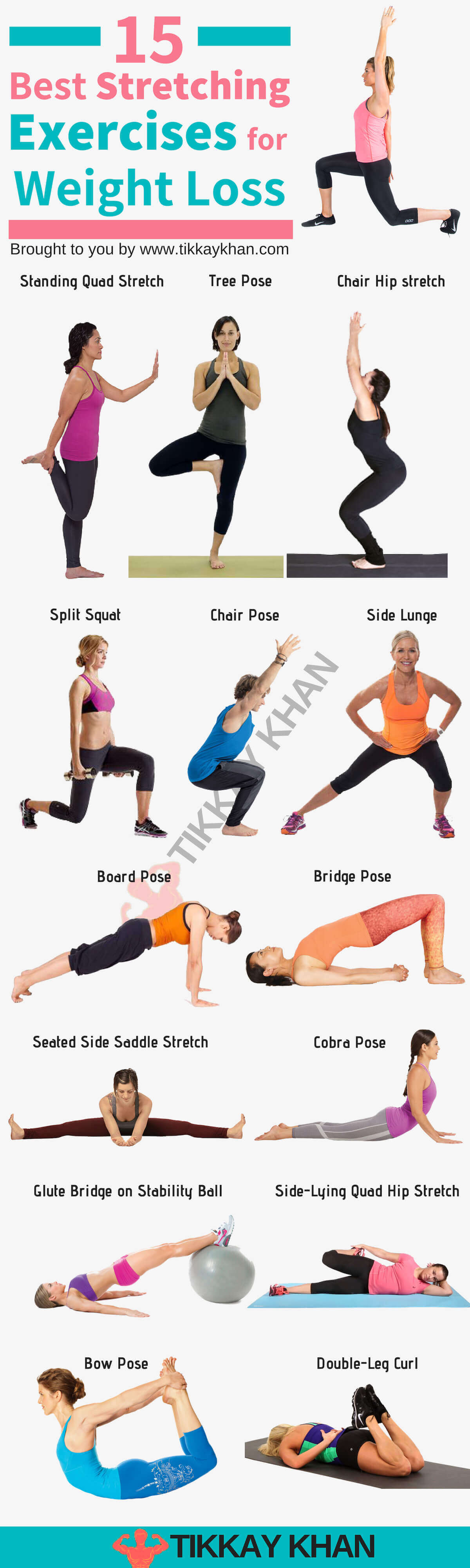 15 Best Stretching Exercises for Weight Loss Tikkay Khan