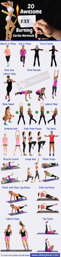 20 Awesome Fat Burning Cardio Workouts - Tikkay Khan