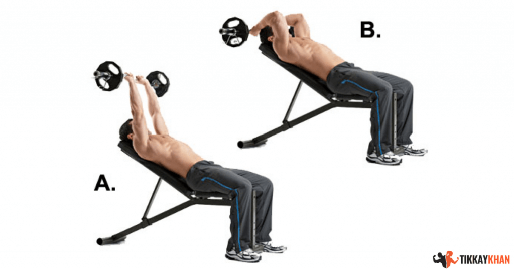 dumbbell incline triceps extensions