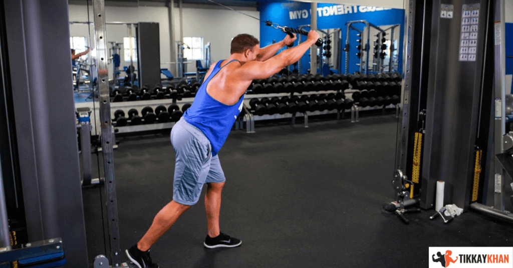 cable overhead triceps extensions