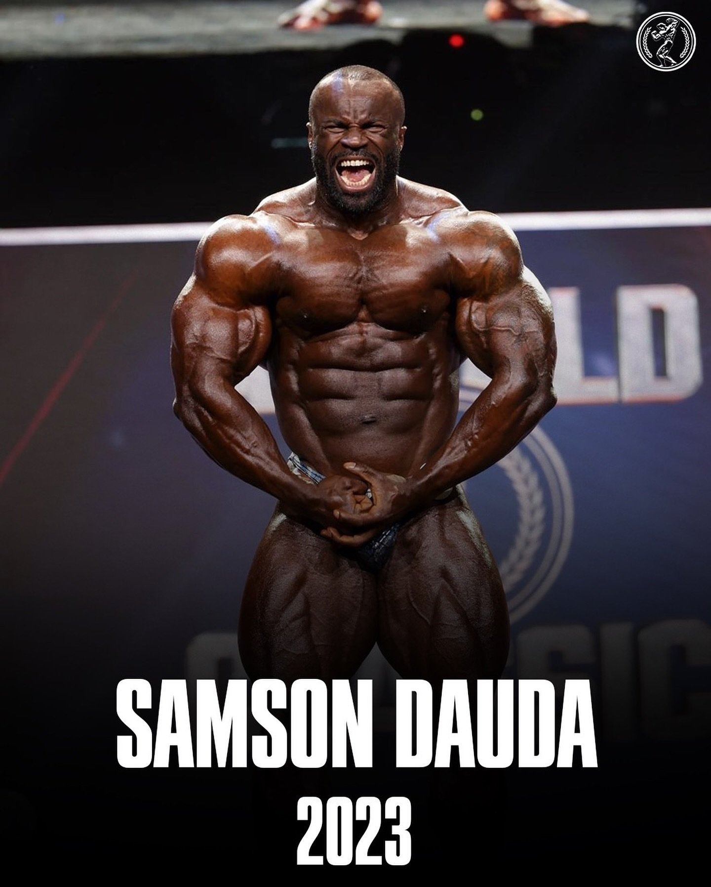 Samson Dauda on stage at the Arnold Classic