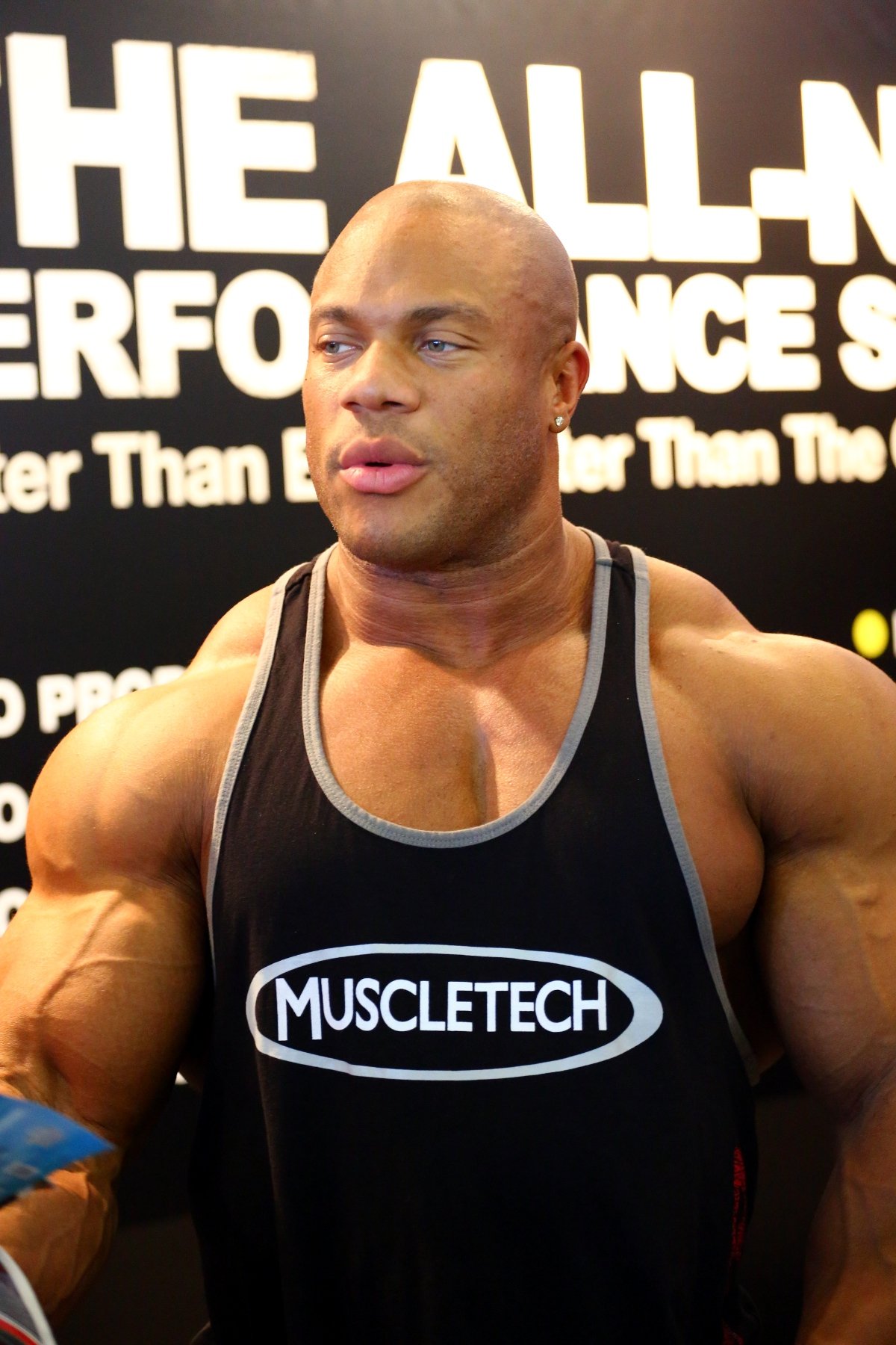 Phil Heath pictured in 2012, early in his Mr. Olympia reign