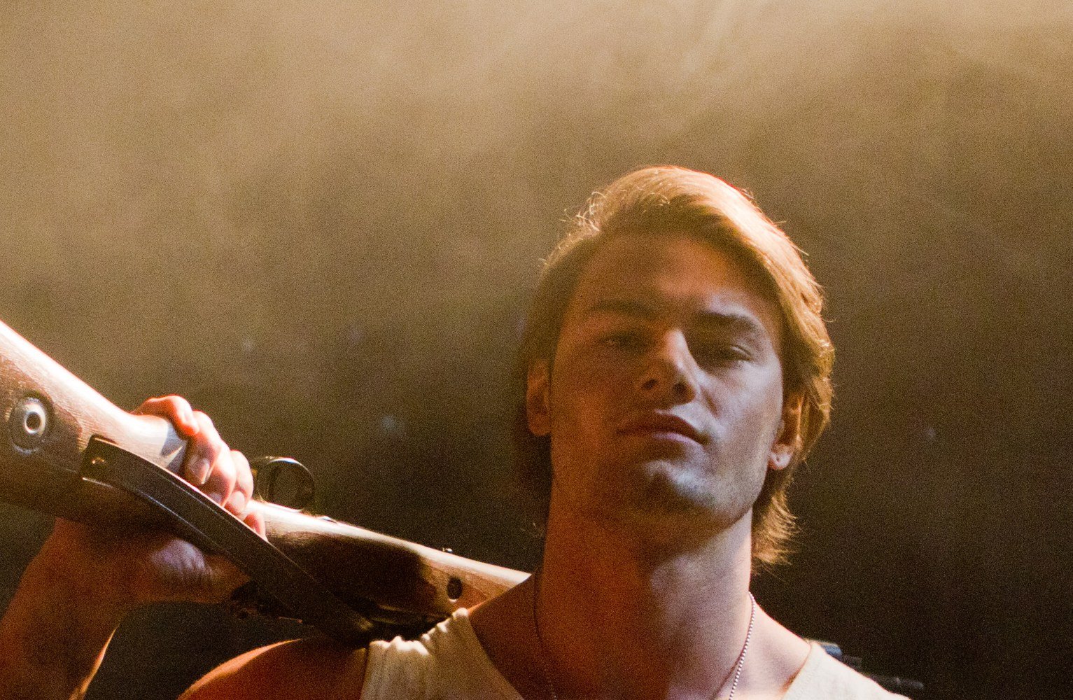 Jeff Seid in character as Lancaster on the set of Kommando 1944 in 2018