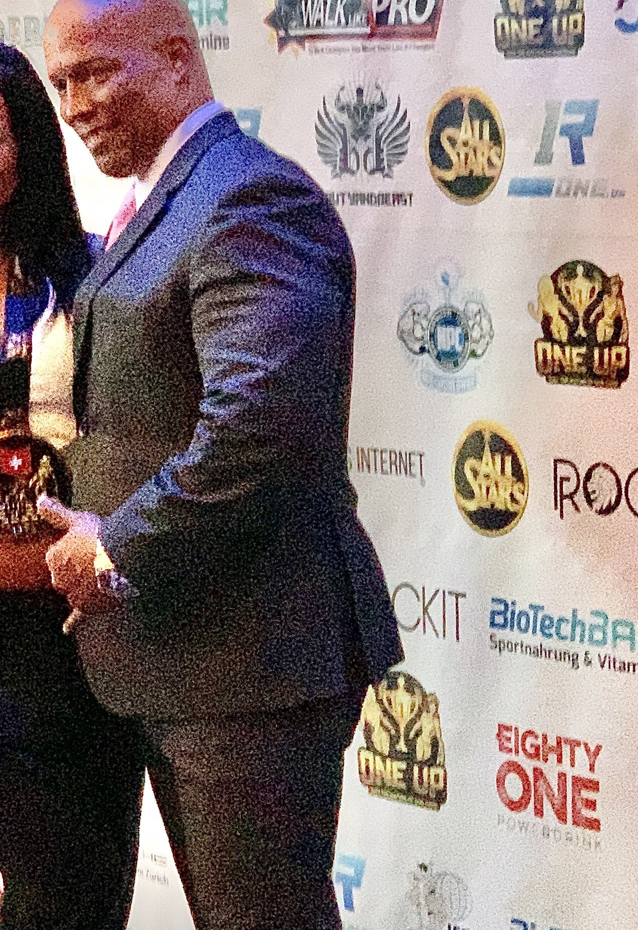 Shawn Ray in a suit at a bodybuilding event in Dietikon, Switzerland, October 2019