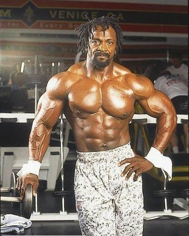 Charles Glass at Gold's Gym in Venice, California, during his years as the gym's most famous trainer