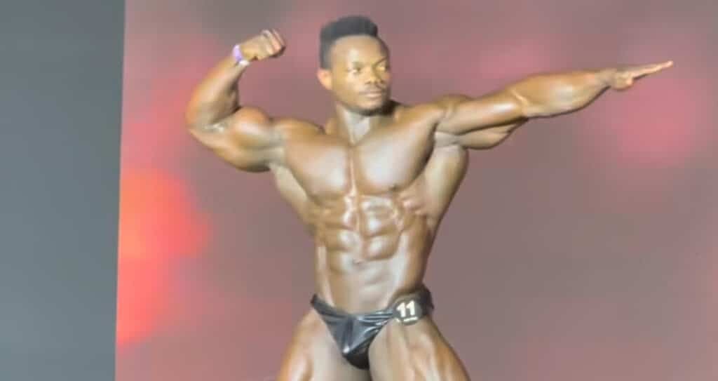 Franklyn Audu in a victory pose at the 2024 AGP Pro All Stars in South Korea
