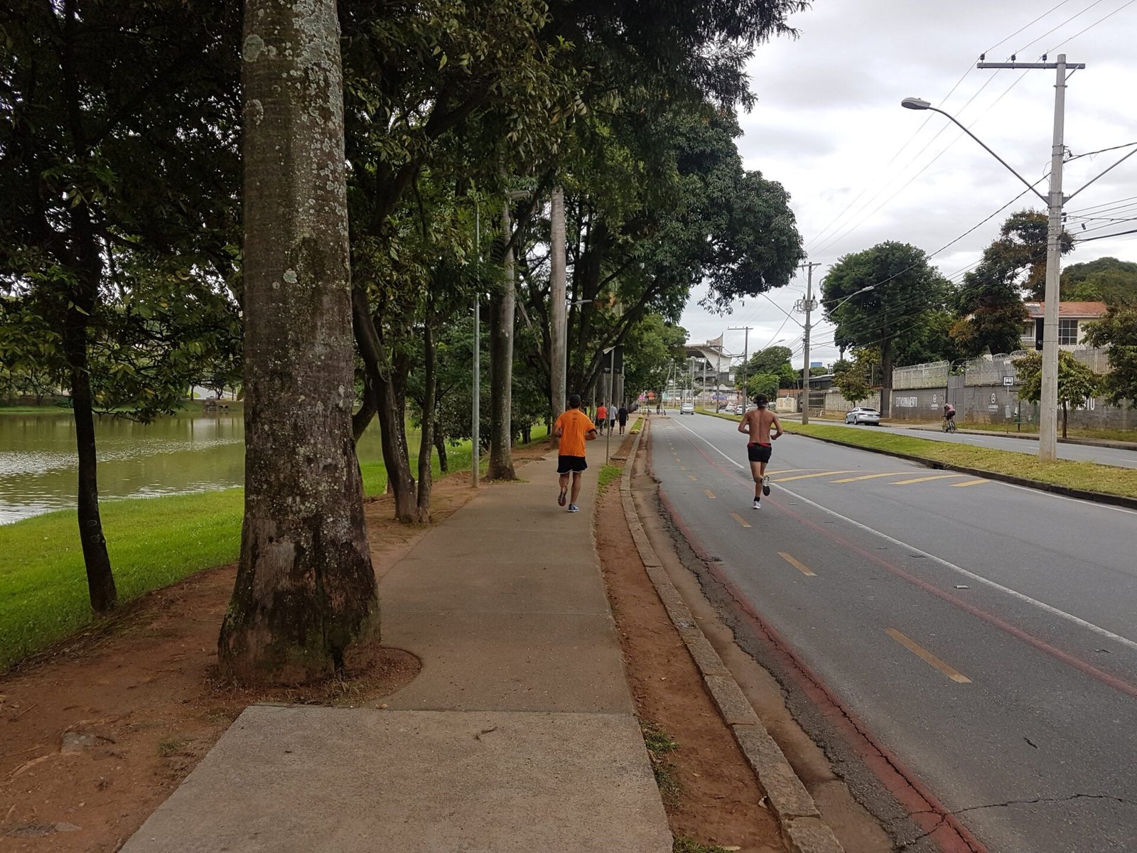A person running outdoors