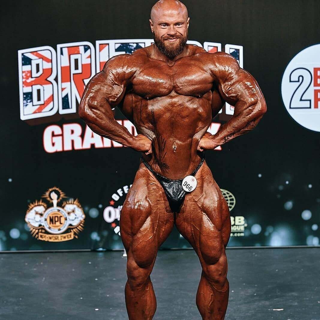 James Hollingshead on stage at the British Grand Prix