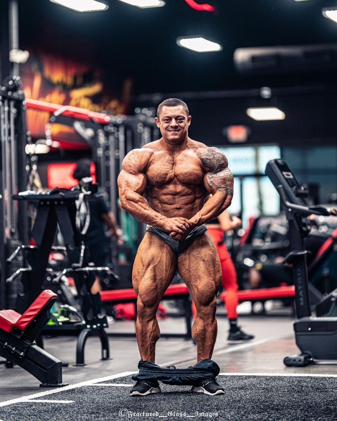Stuart Sutherland posing in the gym